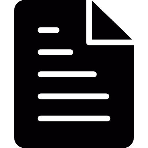 Black icon of a file or document with a folded top-right corner.