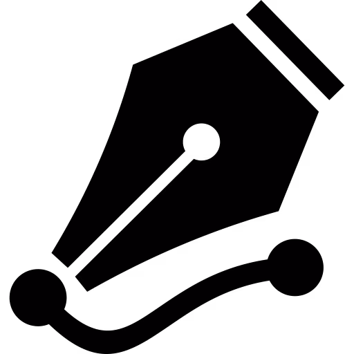 Black icon of a pen tool with connected anchor points, used for vector graphic editing.